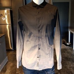 Express Ombre Spread Collar Dress Shirt